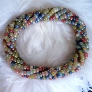 Child's Pastel Hand Crafted Beaded Wire Bracelet 1 3/4" Powwow Regalia